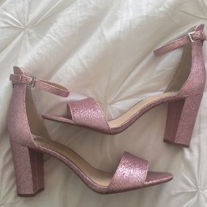 Worn Once! Pink Glitter Block Heels